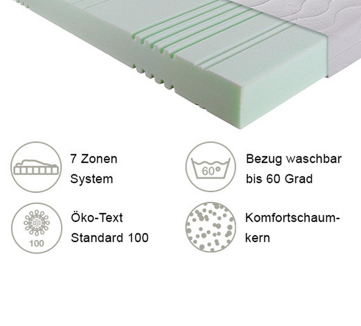Komfortschaummatratze Easy Sleep H2 ca. 140x200 cm Weiß - Weiß, Basics, Textil (140/200cm) - Breckle