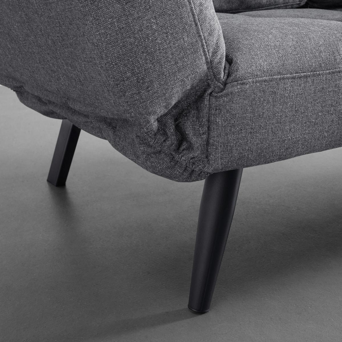 Schlafsofa Aurelia Dunkelgrau Webstoff - Hellgrau/Schwarz, MODERN, Holz/Textil (191/73/78cm) - Bessagi Home