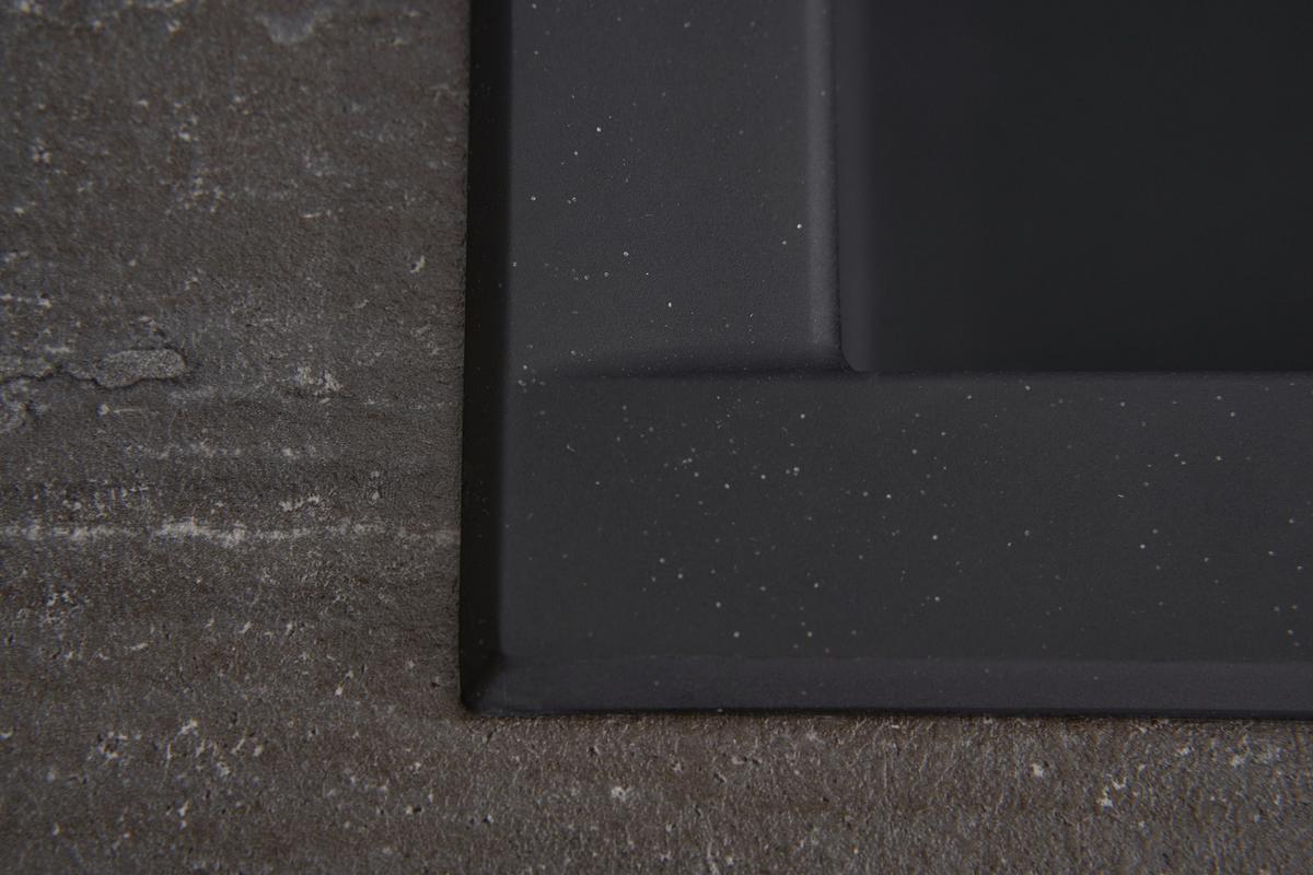 Einbauspüle Houston ca. 80x21x50 cm Schwarz - Schwarz, Trend, Glas/Kunststoff (80/21/50cm) - Respekta