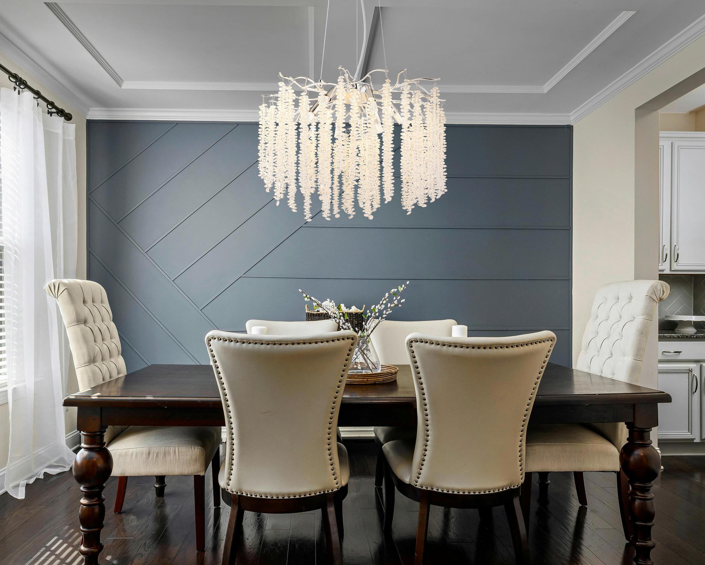 Lampă suspendată Laverne - străveziu/culoare crom, Design, plastic/sticlă (50/120cm)