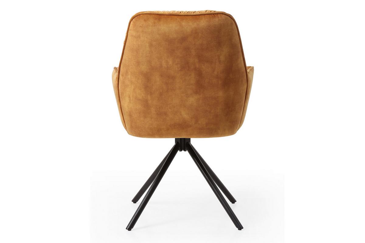 Naslanjač Vintage, Zlata, Vrtljiv - zlate barve/črna, Moderno, kovina/tekstil (61/90/59cm) - Livetastic