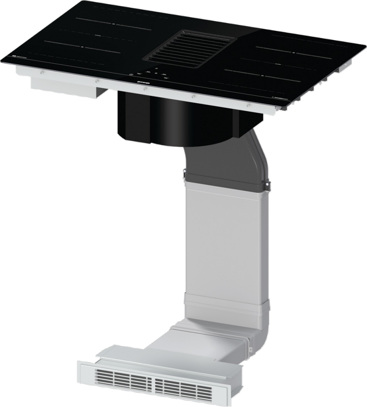 Kochfeld-Dunstabzug-Kombi HET949BSC - Schwarz, MODERN, Glas/Metall (83/23/52cm) - Gorenje