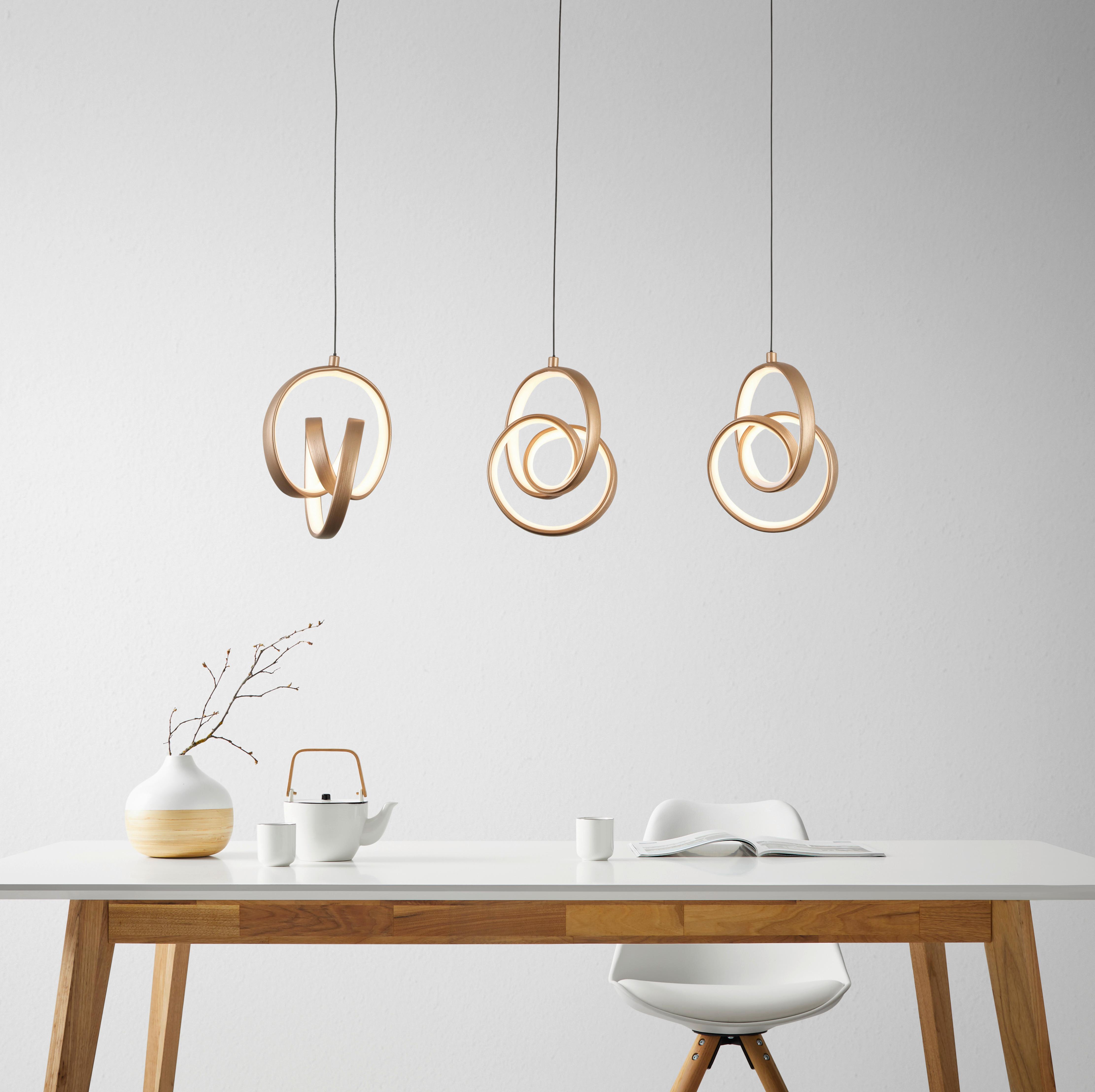 LED-Hängeleuchte Josem 1 max. 30 Watt - Schwarz/Cappuccino, MODERN, Kunststoff/Metall (75/18/120cm) - Premium Living