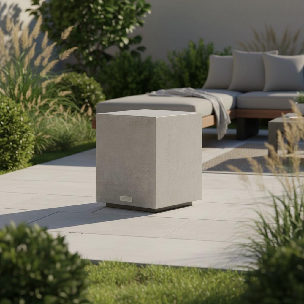 Loungetisch Tevere Faserbeton Hellgrau - Hellgrau, KONVENTIONELL, Stein (35/35/46cm) - Gardenson