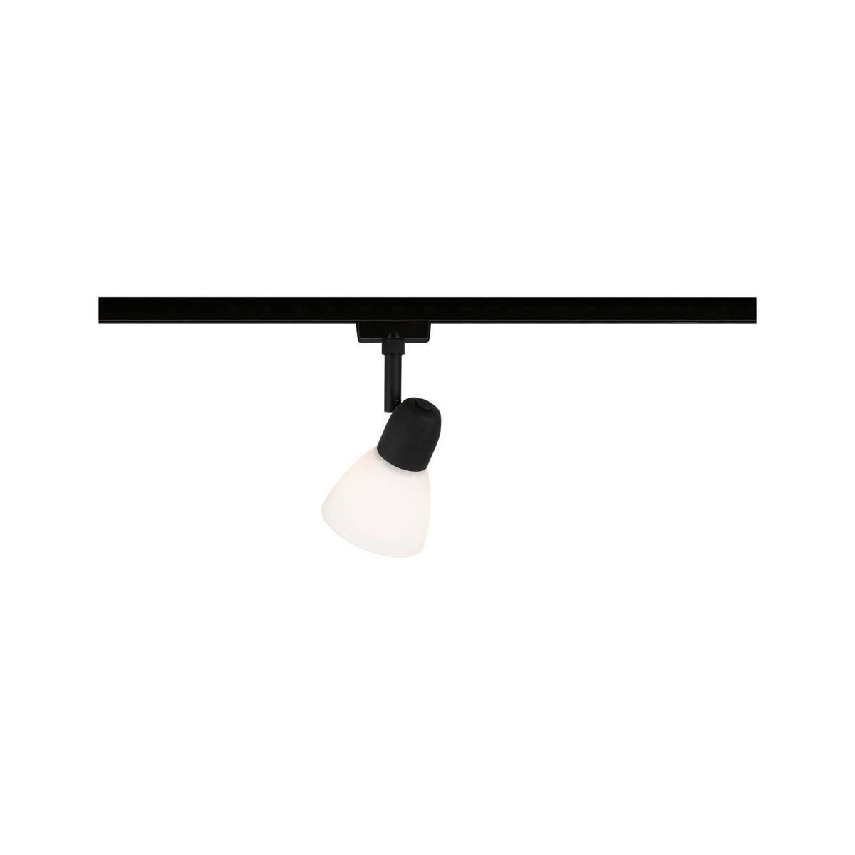 Schienensystem-Strahler Urail Caps Opal/Schwarz max. 20 Watt - Opal/Schwarz, Design, Glas/Metall (8,3/14,8cm) - Paulmann