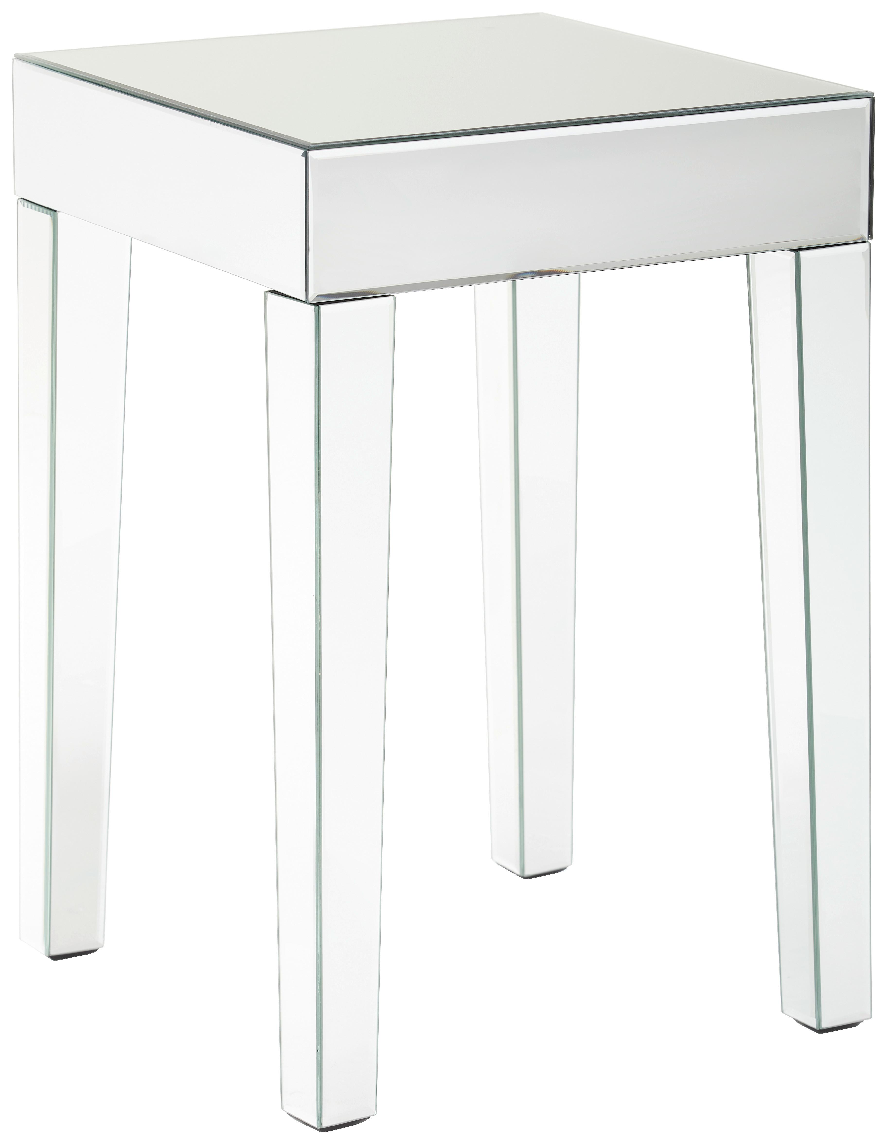 STOLIK BOCZNY LENA - przejrzysty, Trend, materiał drewnopochodny/szkło (40/40/60cm) - Xora