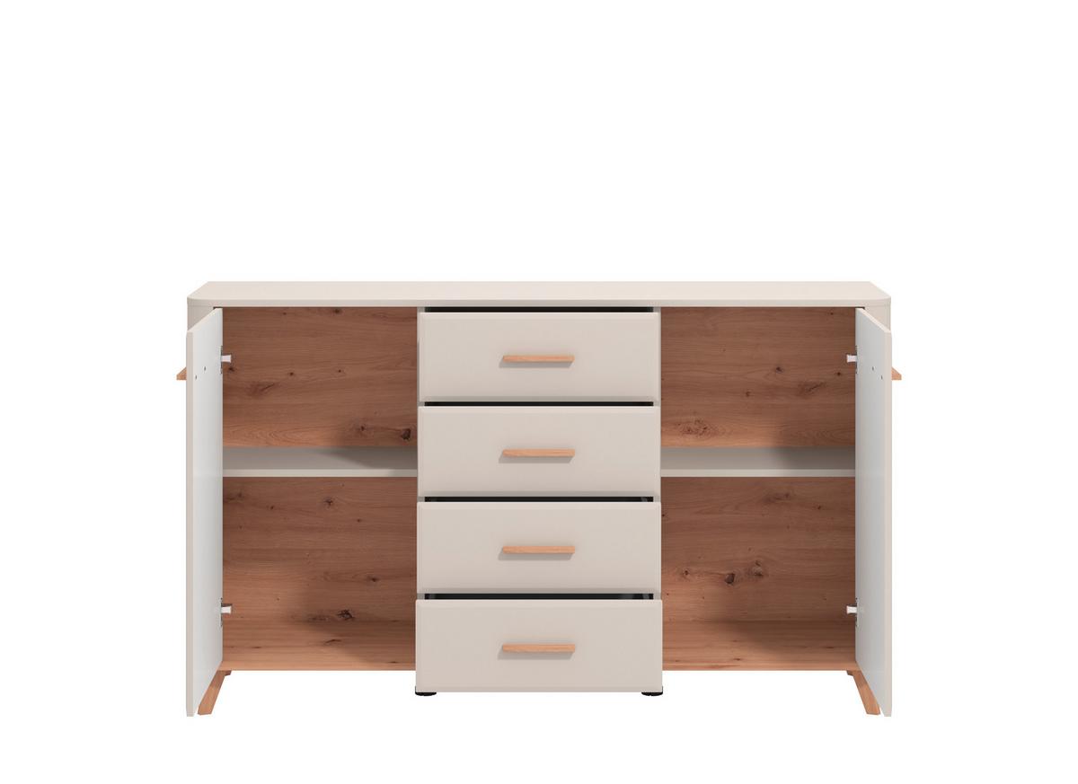 Komód Darwen - kasmír/tölgyfa, Modern, faalapú anyag (154/90,5/40cm)