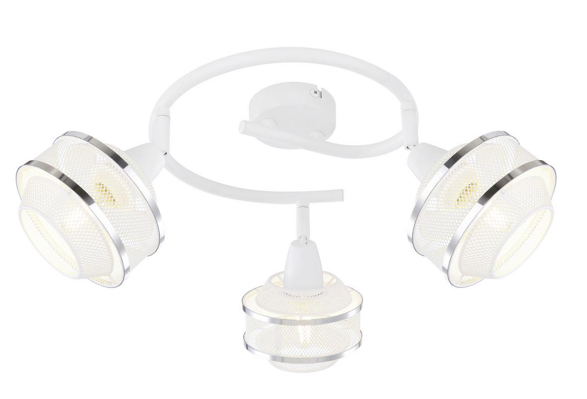 Strahler 54026-3 in Weiß max. 40 Watt - Chromfarben/Weiß, Basics, Metall (25/21,5cm) - Globo