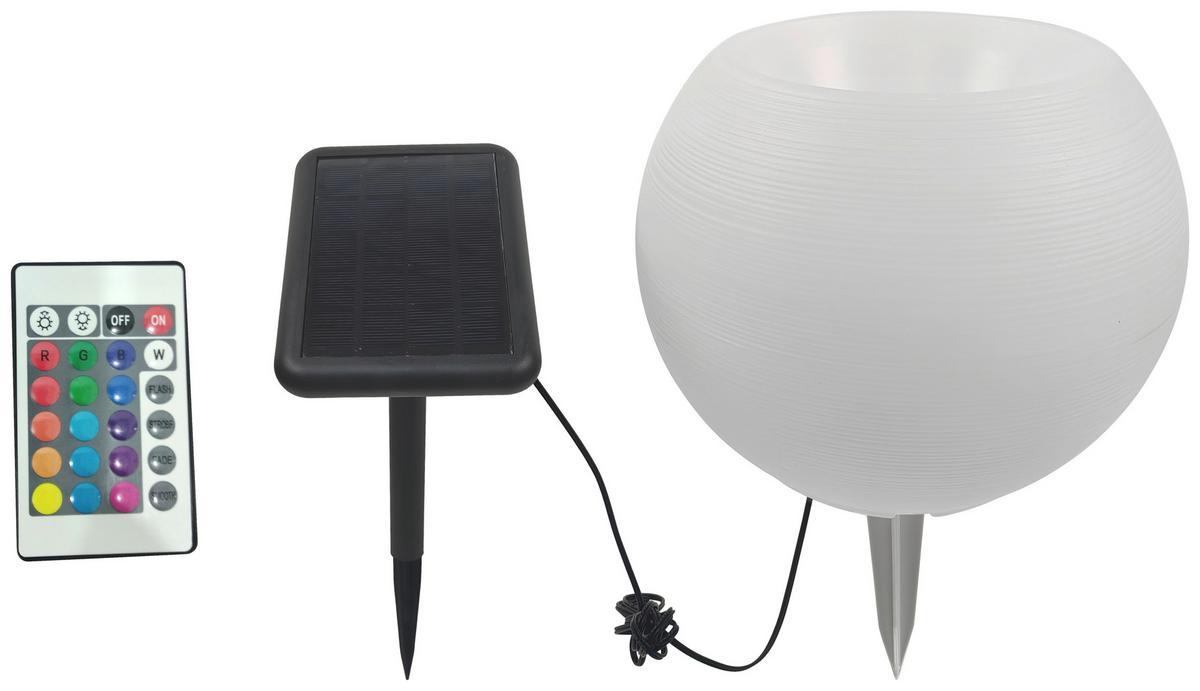 Solarleuchte Vase Weiß max. 2 Watt - Weiß, KONVENTIONELL, Kunststoff (25/20cm) - Modern Living