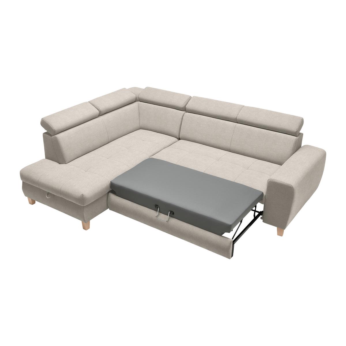 Ecksofa Lugo Greige - Greige, MODERN, Holz/Kunststoff (205/98/266cm) - Mömax