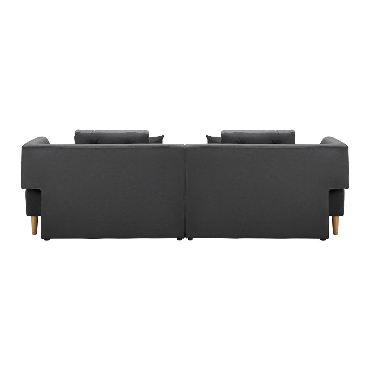 Wohnlandschaft Eliza Dunkelgrau Samt - Dunkelgrau/Schwarz, MODERN, Holz/Kunststoff (260/75/210cm) - Bessagi Home