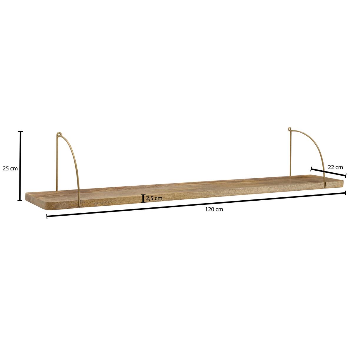 Stenski Regal Wl6.598 - rjava, Basics, les (120/25/22cm) - MID.YOU