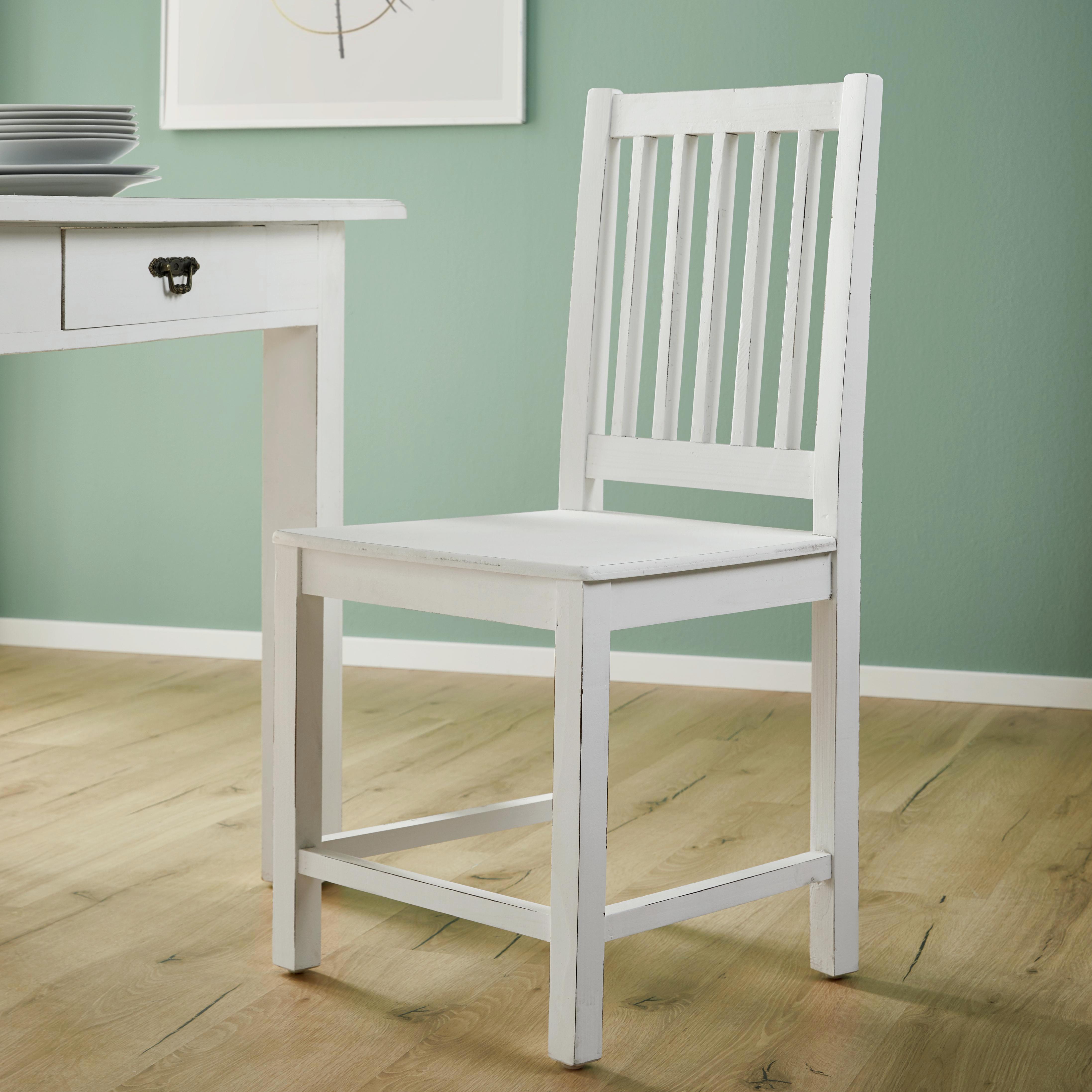 STUHL in Weiß 'Lewis Vintage' - Weiß, MODERN, Holz (45/90/42cm) - Bessagi Home