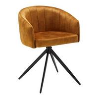 KRZESŁO Z PODŁOKIETNIKAMI DANIEL - czarny/kolor złoty, Modern, metal/drewno (56/77/56cm) - Bessagi Home