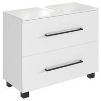 Waschbeckenunterschrank Luzern ca. 70x54x35 cm Weiß - Schwarz/Weiß, KONVENTIONELL, Holzwerkstoff/Kunststoff (70/54/35cm) - Held