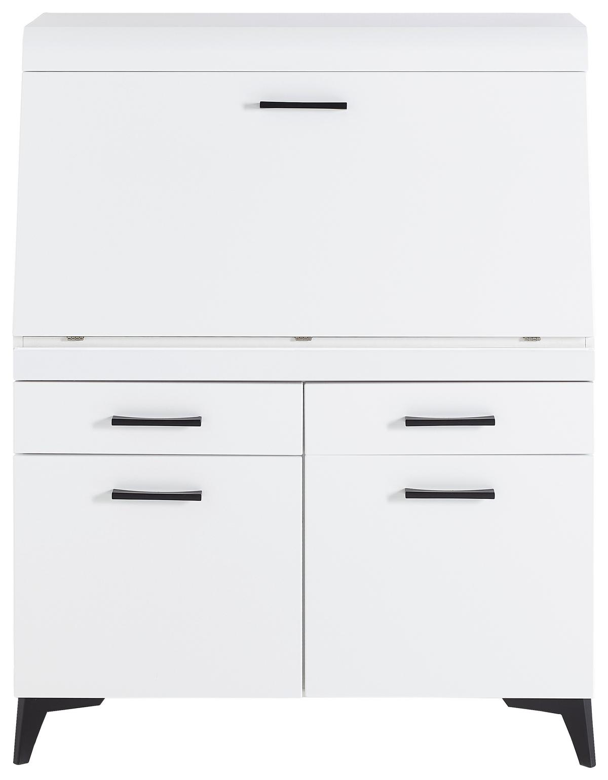 SEKRETARZYK SECRET - czarny/biały, Trend, materiał drewnopochodny/tworzywo sztuczne (98/124/42cm) - Carryhome