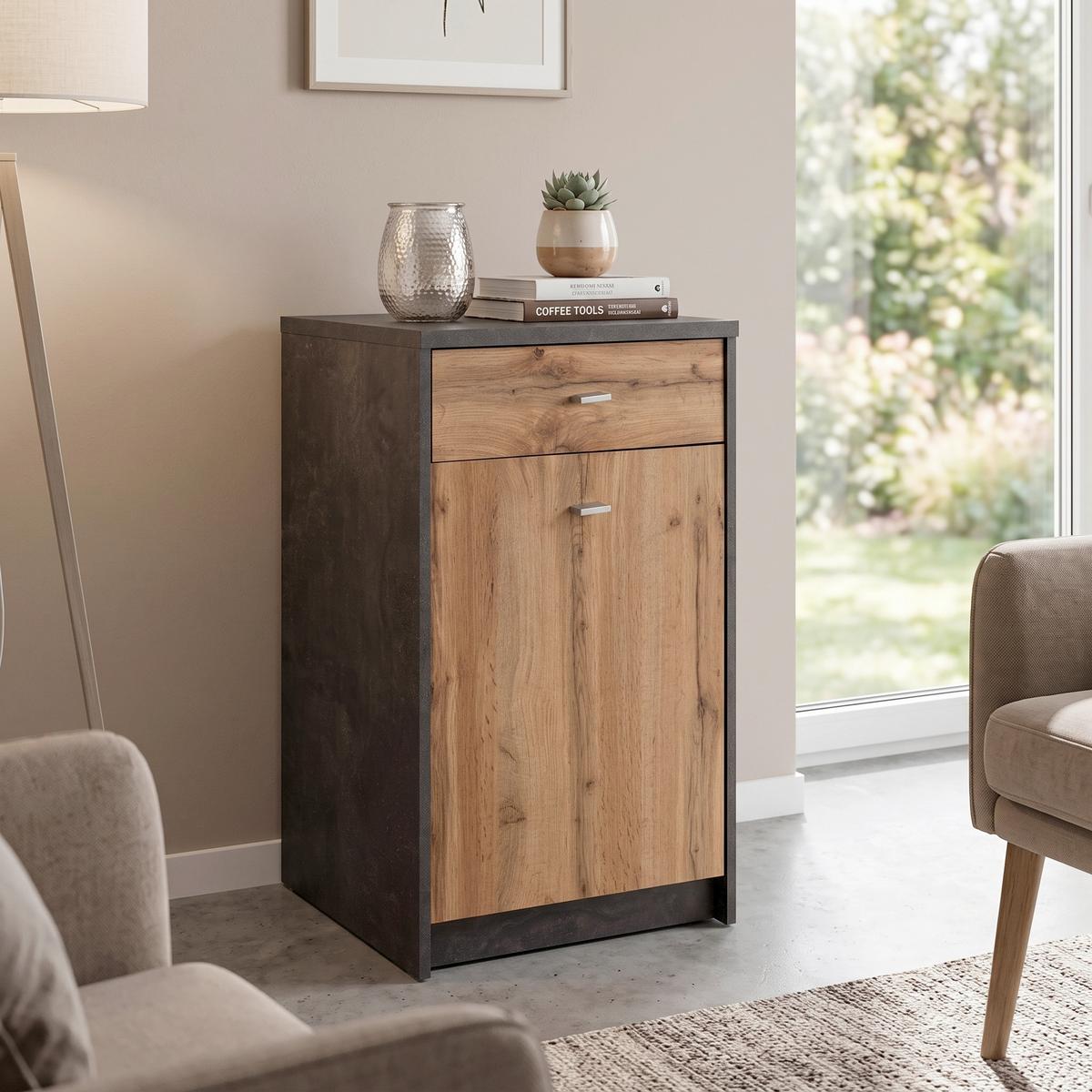 Comodă 4 You - culoare lemn stejar, Modern, material pe bază de lemn (50/85,4/34,6cm) - Modern Living