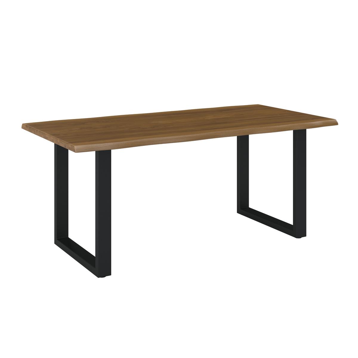 Esstisch Len in Holz Eiche massiv ca. 180x90 cm - Eichefarben/Schwarz, MODERN, Holz/Metall (180/90/76cm) - Bessagi Home