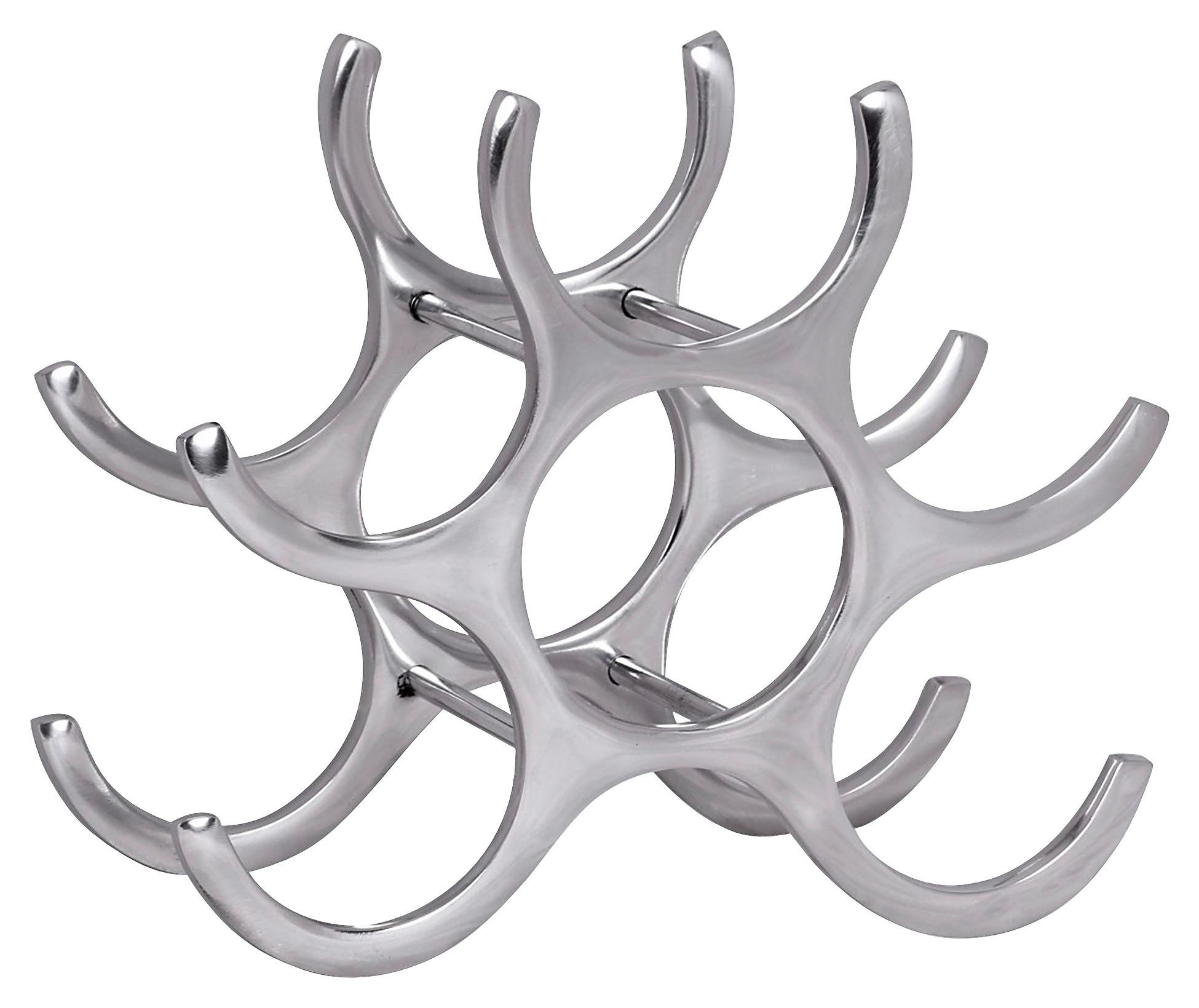 Weinregal Aluminium Alufarben ca. 29x24x14cm - Alufarben, MODERN, Metall (29/24/14cm) - MID.YOU
