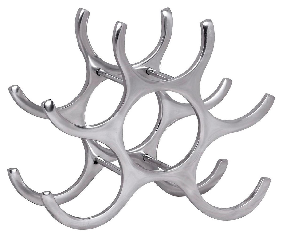 Weinregal Aluminium Alufarben ca. 29x24x14cm - Alufarben, MODERN, Metall (29/24/14cm) - MID.YOU