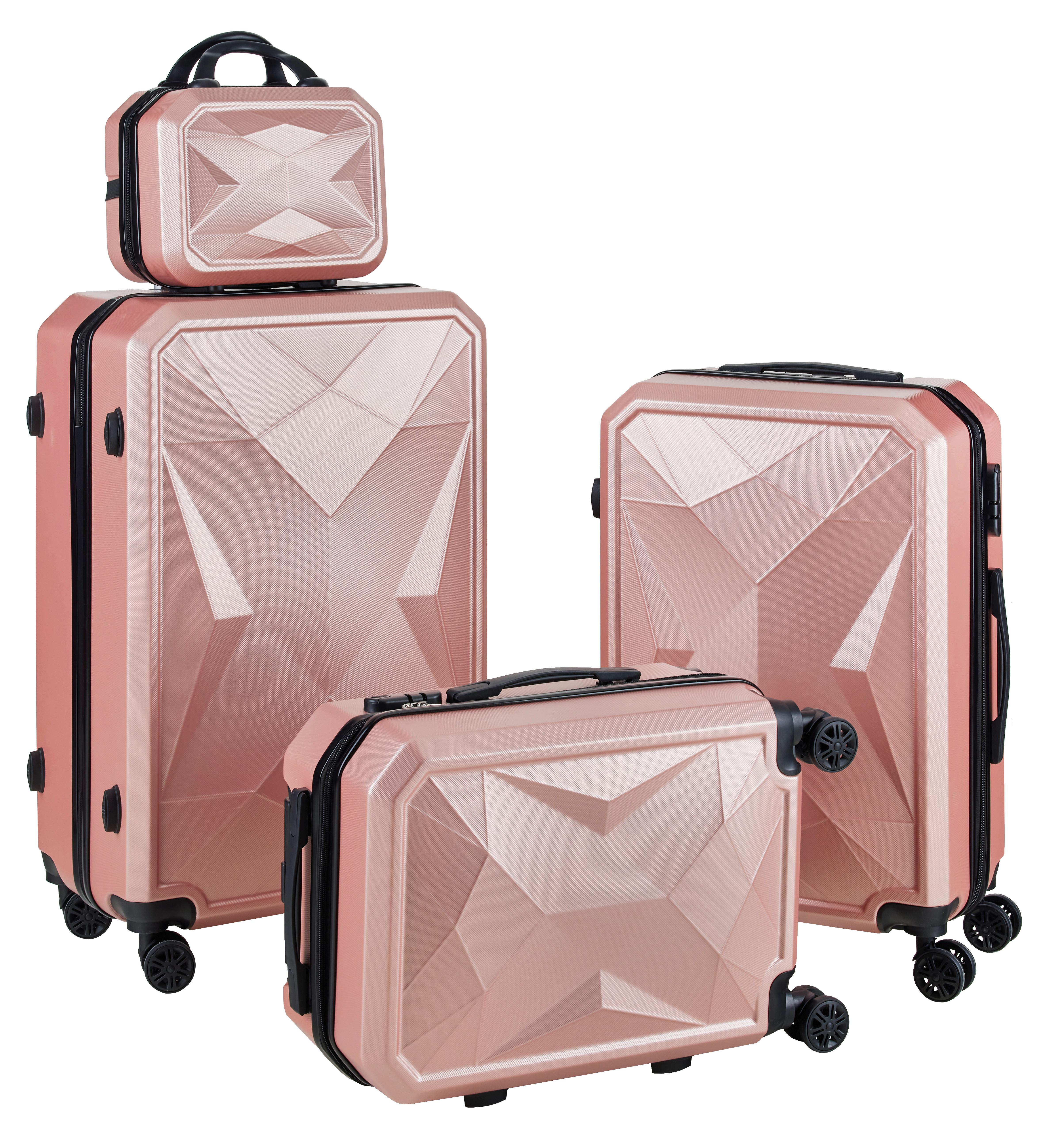 Set Potovalnih Kovčkov Diamond - rožnato zlata, umetna masa - Modern Living