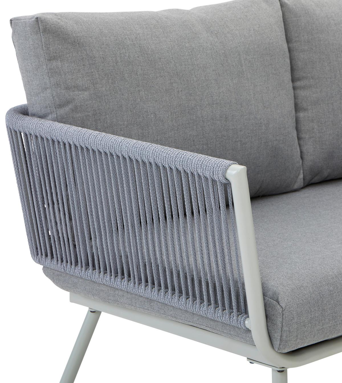 KOMPLET STOŁOWY NA TARAS PISA - szary, Modern, tworzywo sztuczne/metal (190/252cm) - Ambia Garden