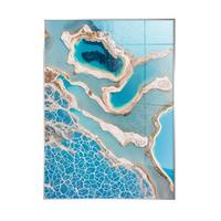 Glasbild Blau/Beige ca. 80x120cm - Blau/Beige, Basics, Glas/Holz (80/120cm)