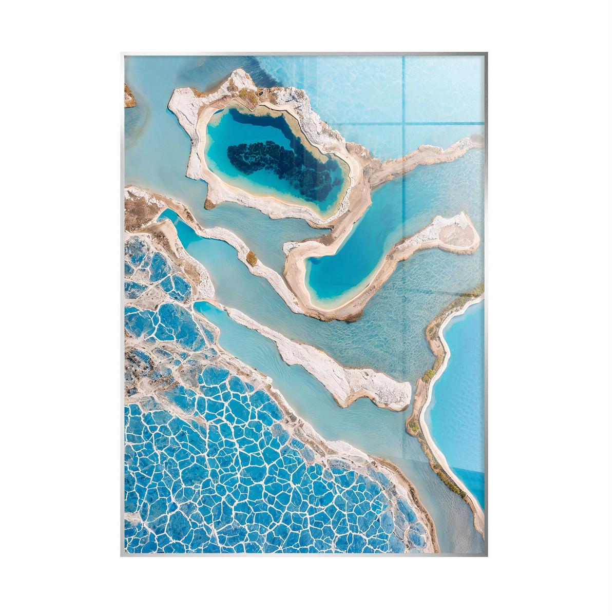 Glasbild Blau/Beige ca. 80x120cm - Blau/Beige, Basics, Glas/Holz (80/120cm)