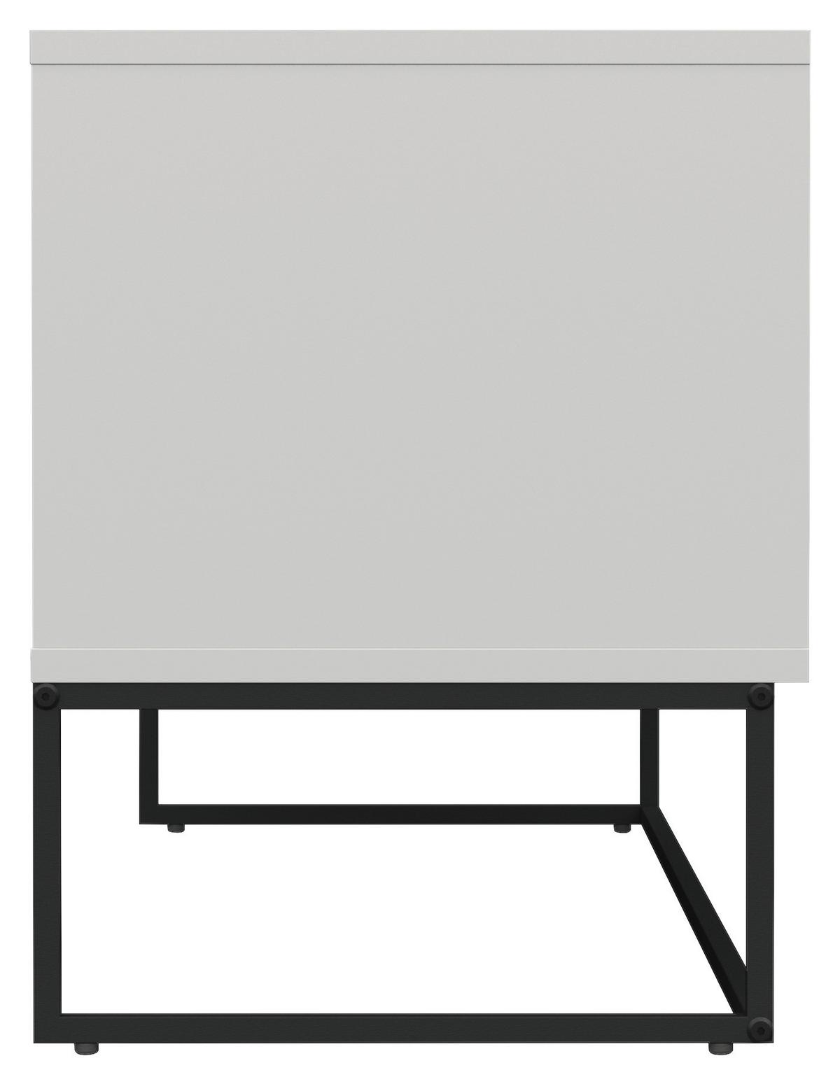 KOMODA NISKA LIPP - biały/czarny, Design, materiał drewnopochodny/metal (118/57/43cm)