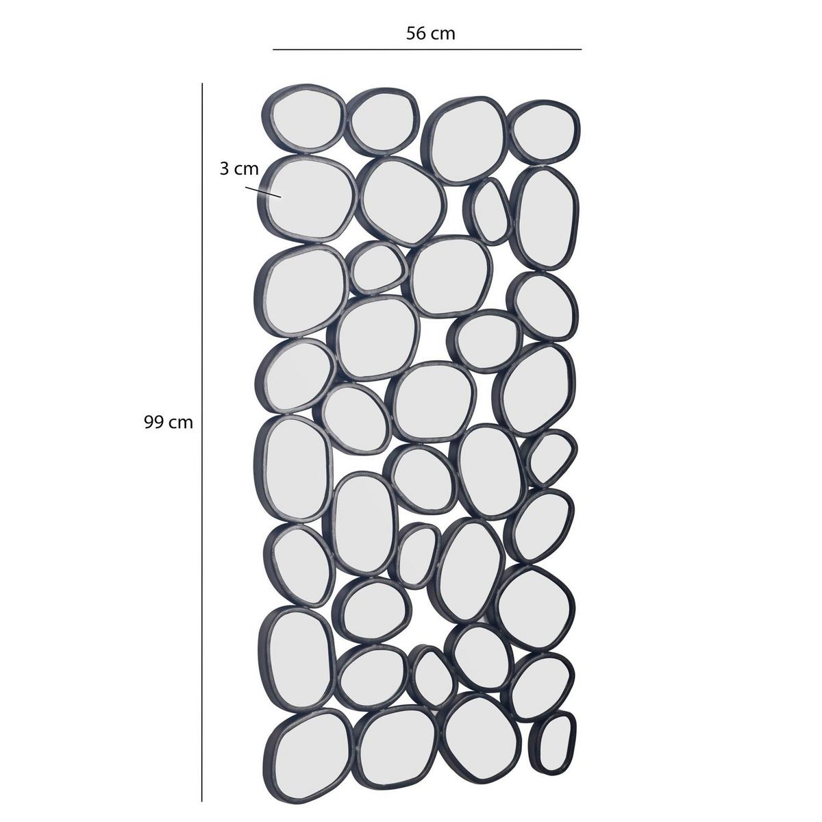 Spiegel Wl7.119 - Schwarz, Design, Glas/Metall (56/99/3cm) - Livetastic