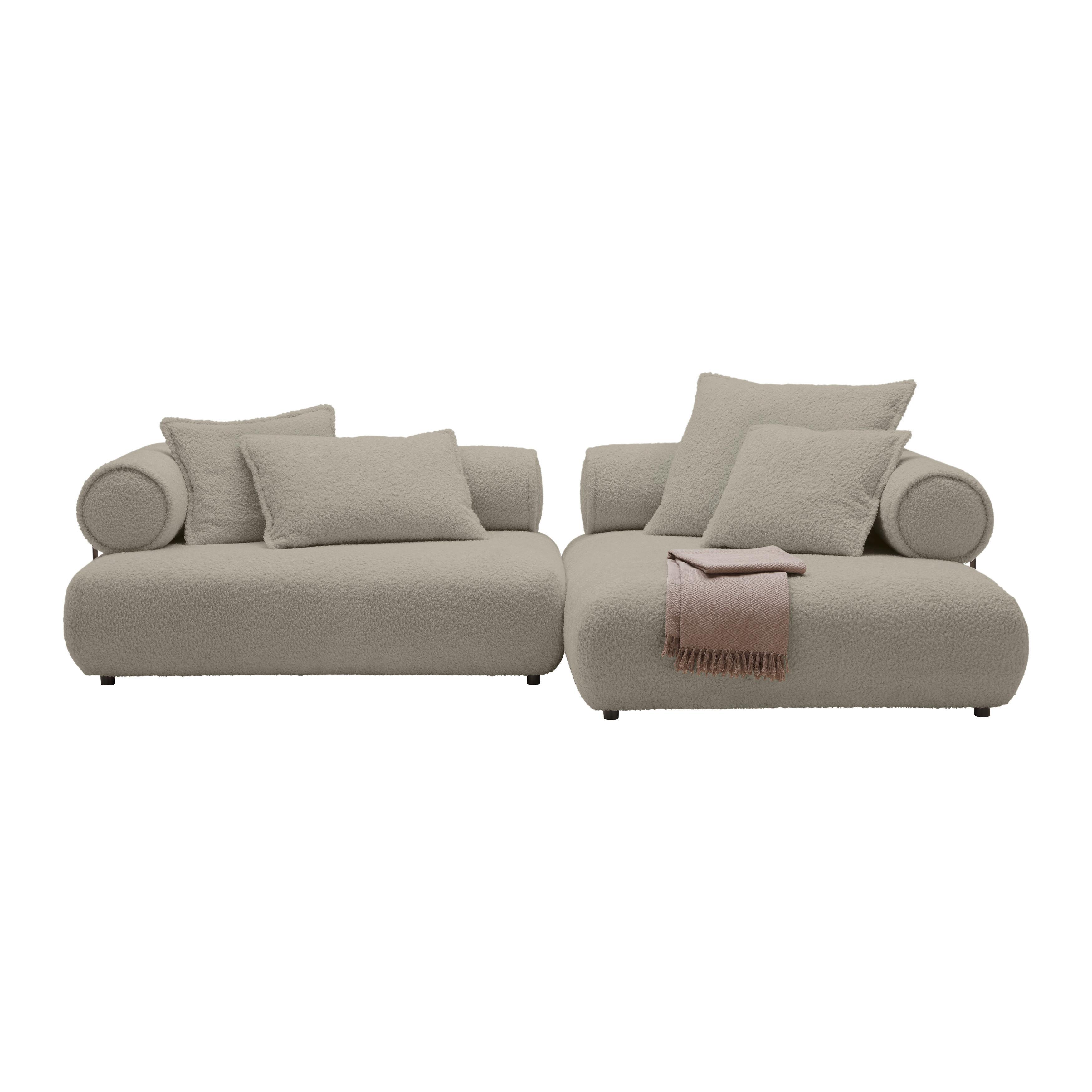 Wohnlandschaft Casimir Silberfarben - Silberfarben/Schwarz, LIFESTYLE, Kunststoff/Textil (310/180cm) - Premium Living