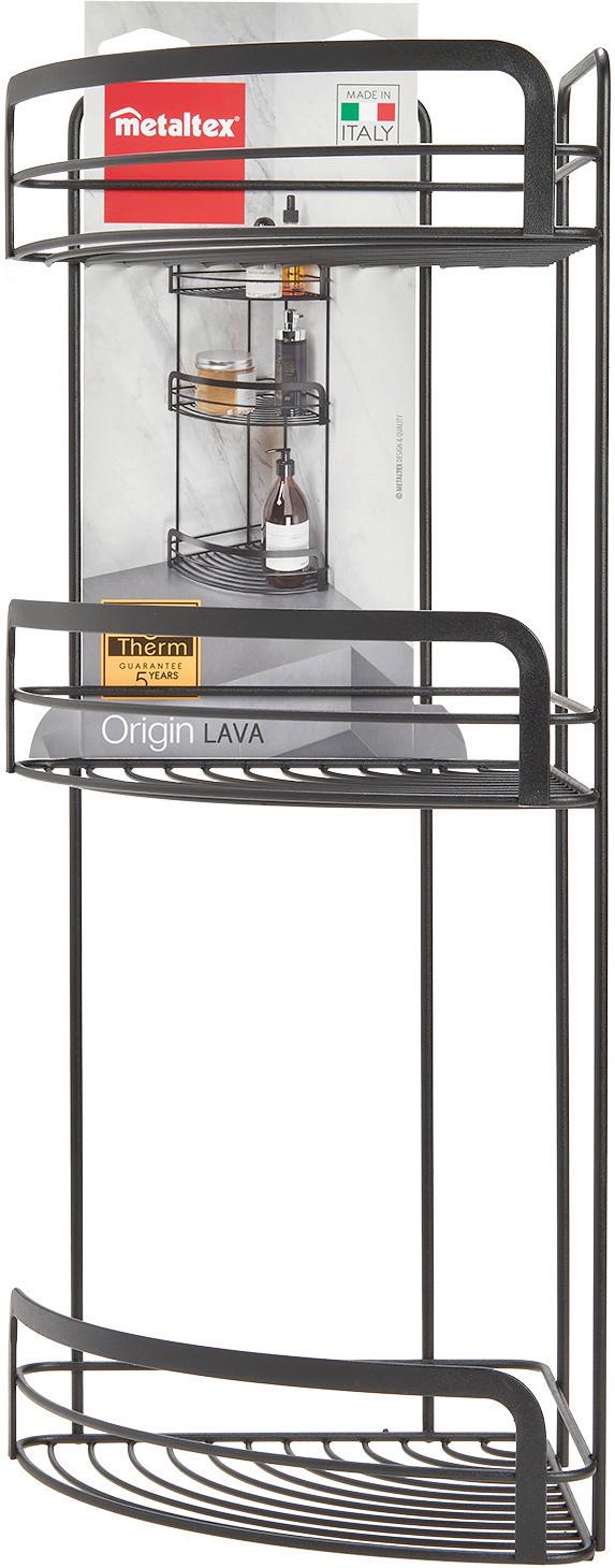 Fürdőszobai Polc Lava Mx401126 - fekete, fém (20/48/20cm) - Metaltex