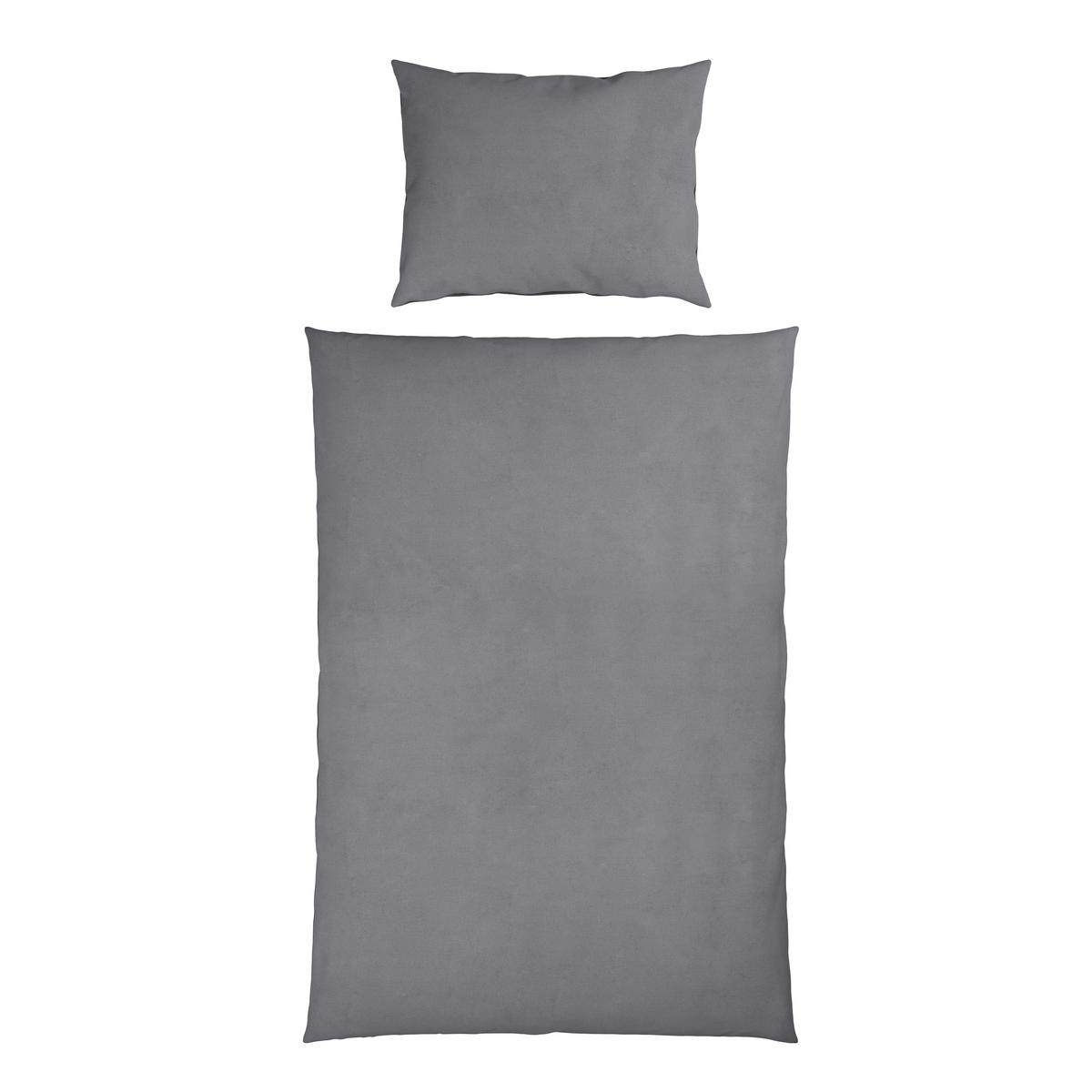 Wendebettwäsche Cashmere Wende Anthrazit ca.140x200cm - Anthrazit/Silberfarben, Textil (140/200cm) - Mömax