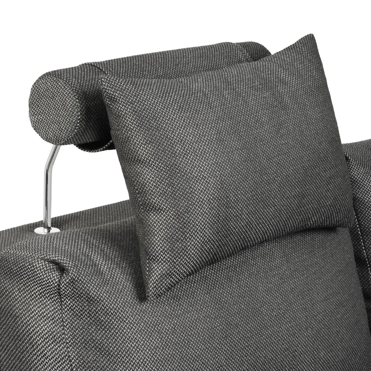 Wohnlandschaft Focus in Grau mit Bettfunktion - Chromfarben/Anthrazit, KONVENTIONELL, Textil/Metall (170/91/117/268cm) - Mömax