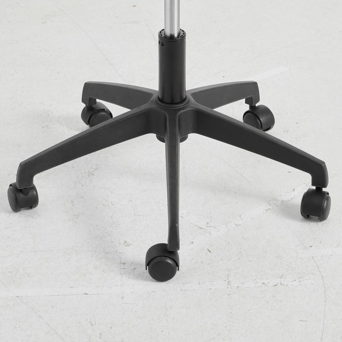 STOŁEK BIUROWY LUCKY  -EXKLUSIV- - kolor srebrny/czarny, Konventionell, tworzywo sztuczne/metal (35/49-61/35cm) - Carryhome