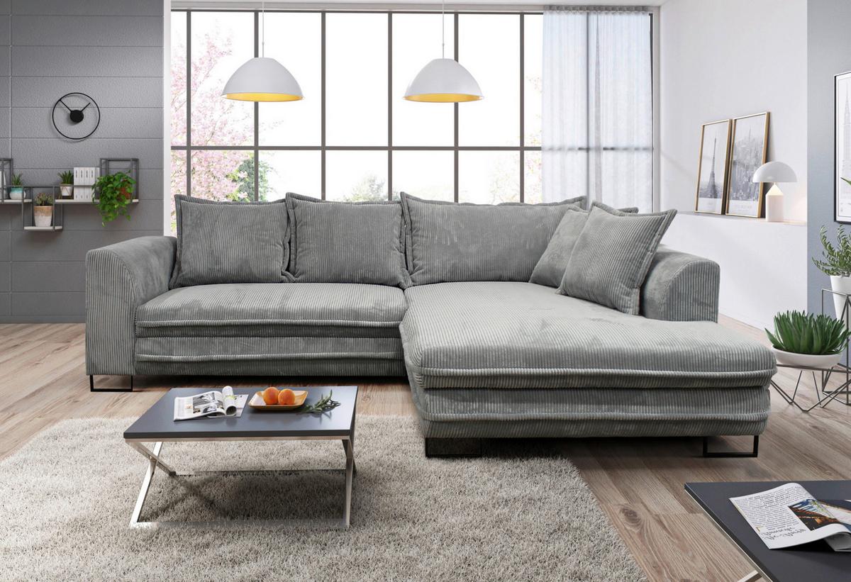Colțar GUSTO - RIGHT - negru/gri, Trend, metal/textil (283/69-84/186cm) - Mömax