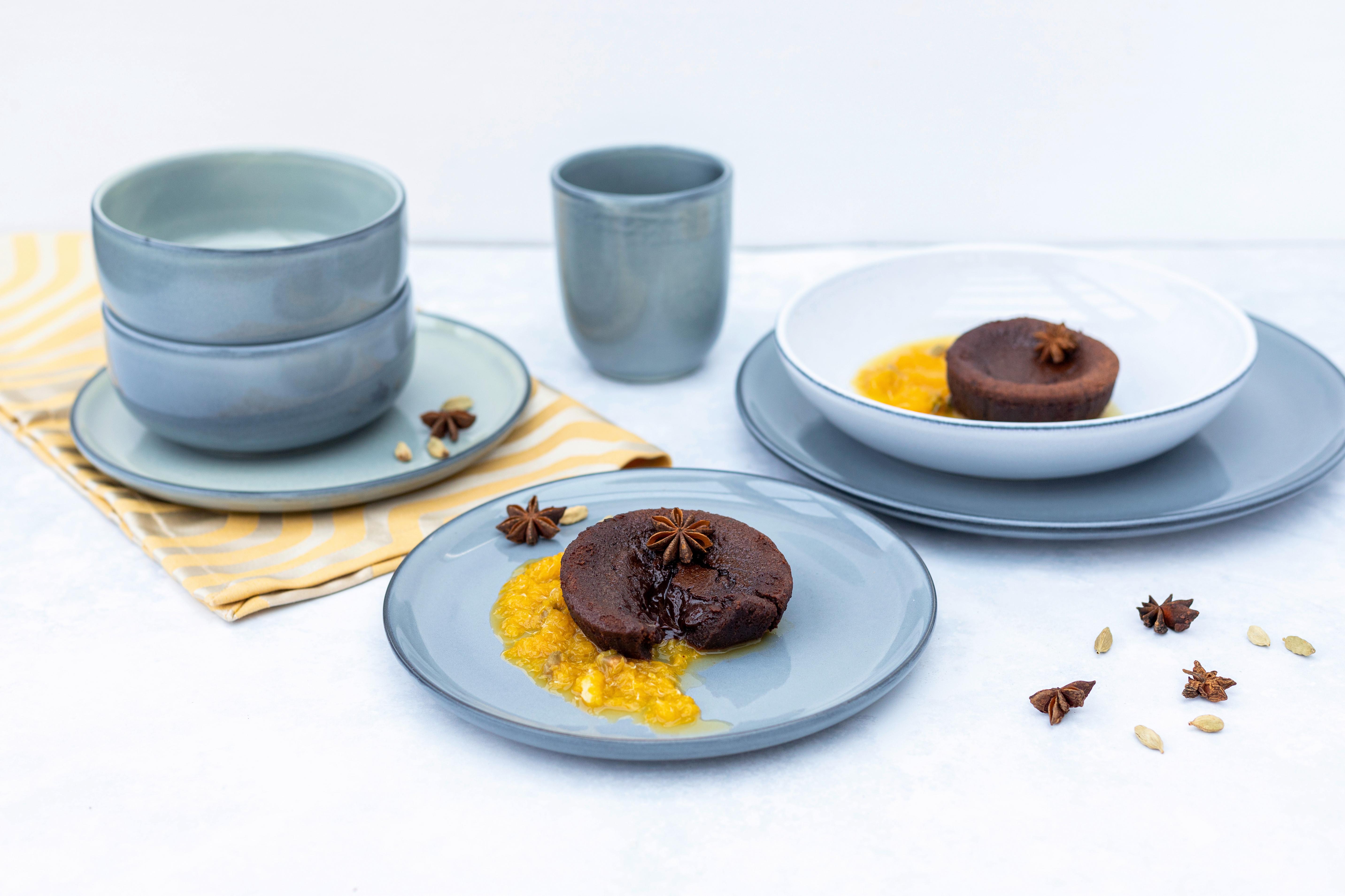 FRÜHSTÜCKSSERVICE LIVIO - Blaugrau, Basics, Keramik - Mäser