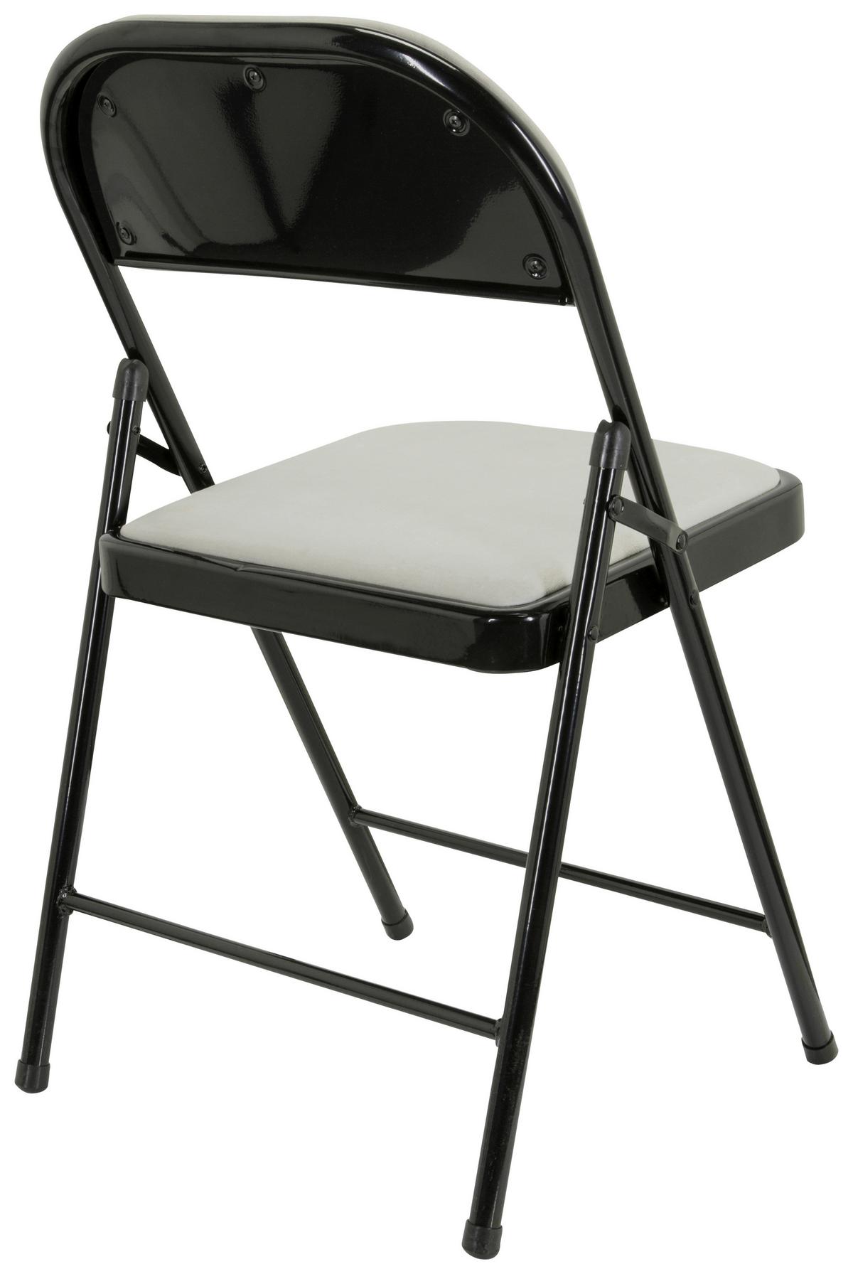 Zložljiv Stol Tudela I, Bela - črna/bela, Basics, kovina/tekstil (44/80/49cm) - MID.YOU