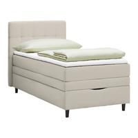 Boxspringbett Miami in Taupe ca. 90x200cm - Taupe/Schwarz, Konventionell, Holz/Holzwerkstoff (90/200cm) - Mömax