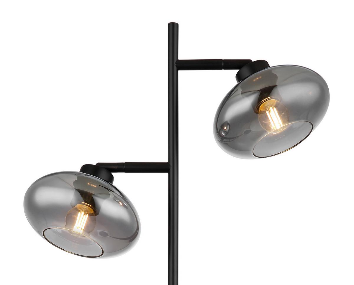 STEHLEUCHTE 15572S - Schwarz/Grau, Design, Glas/Metall (48/25/150cm) - Globo