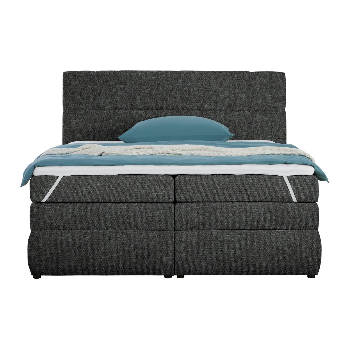 Boxspringbett Palace Graphitfarben ca. 160x200cm - Graphitfarben, KONVENTIONELL, Kunststoff/Textil (160/200cm) - Premium Living