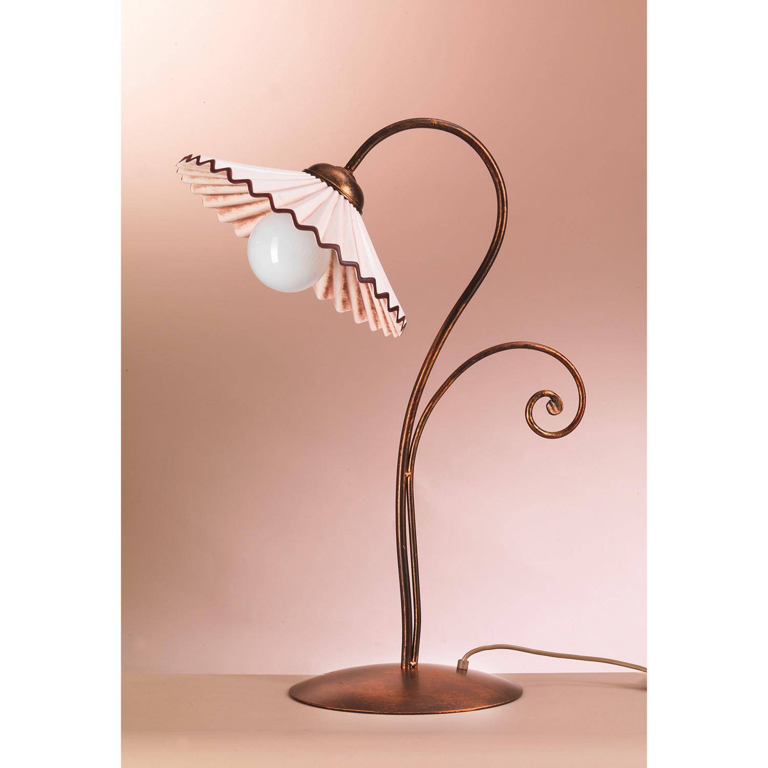 Tischleuchte Rosina Berstein/Bronze max. 22 Watt - Bernsteinfarben/Bronzefarben, KONVENTIONELL, Keramik/Metall (40/40/70cm)