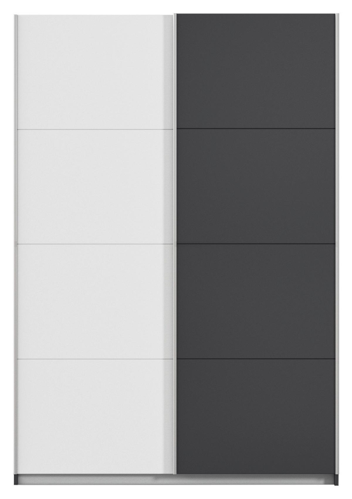 Ormar S Kliznim Vratima Subito - bijela/boje grafita, Moderno, drvni materijal/metal (136/197/61cm) - Modern Living