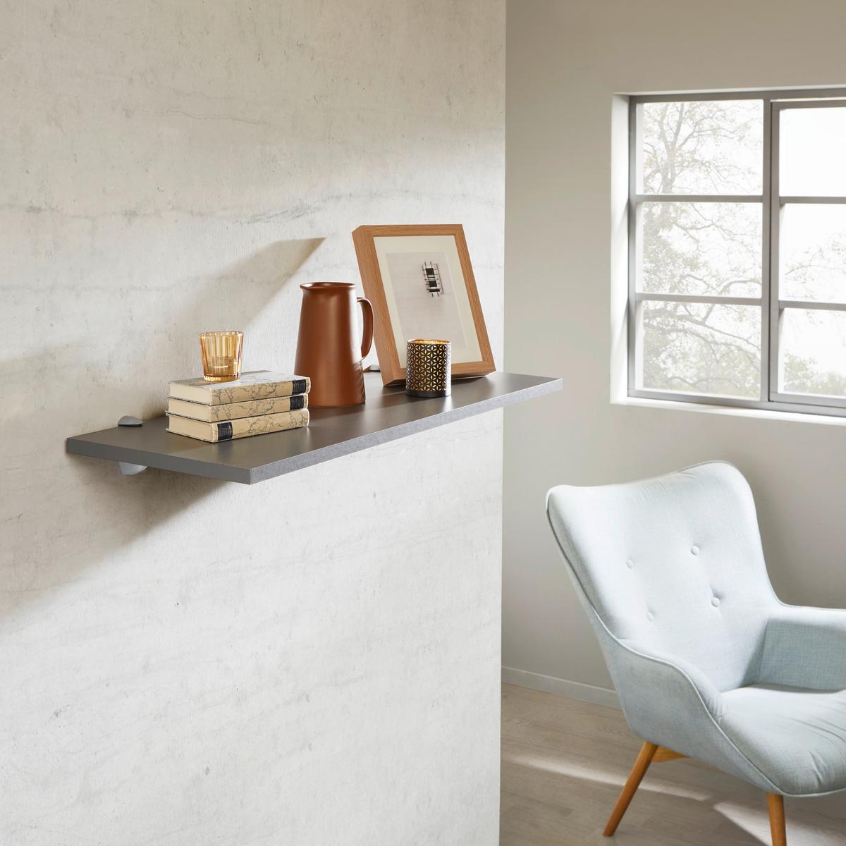 Zidna Polica Skate 80/30 - antracit, Moderno, drvni materijal (80/1,8/30cm) - Modern Living