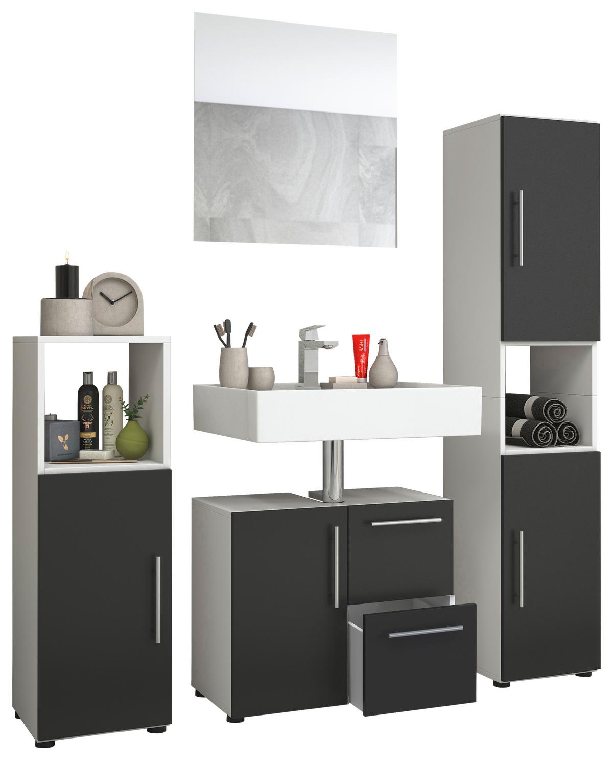 Kopalnica Flandu, Črna, Bela - črna, Konvencionalno, leseni material (120cm) - MID.YOU