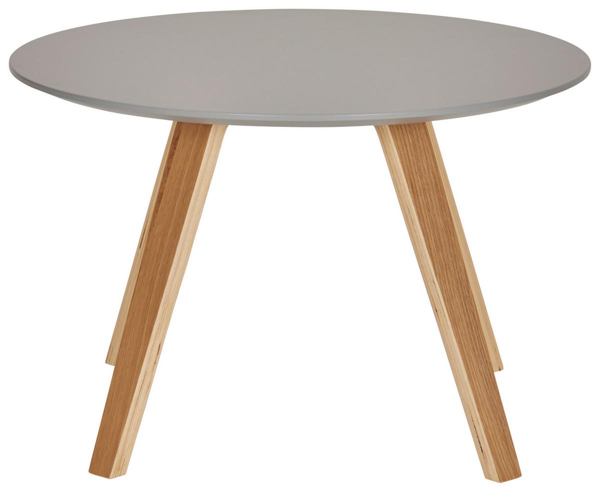 STOLIK BOCZNY LOLA -LOMOCO- - kolor dębowy/szary, Modern, materiał drewnopochodny/drewno (60/60/40cm) - Lomoco