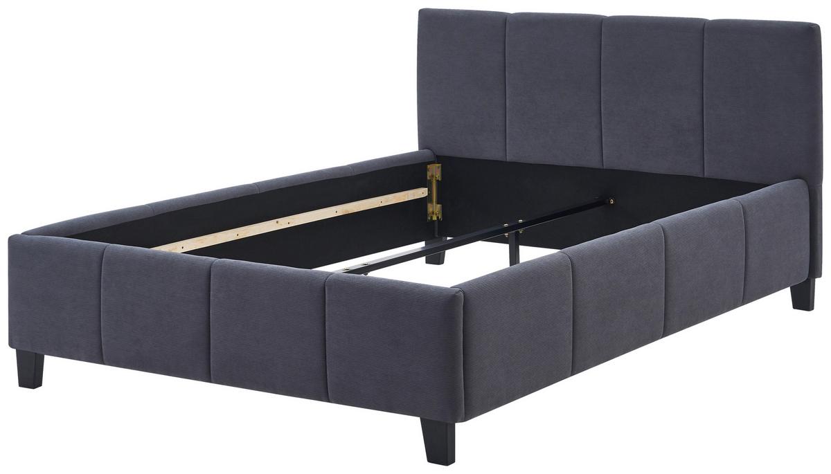 Polsterbett Crazy Dunkelgrau ca. 140x200cm - Dunkelgrau/Schwarz, MODERN, Holz/Kunststoff (140/200cm) - Based