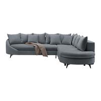 Ecksofa Grau - Schwarz/Grau, Modern, Textil/Metall (291/250cm) - Mömax
