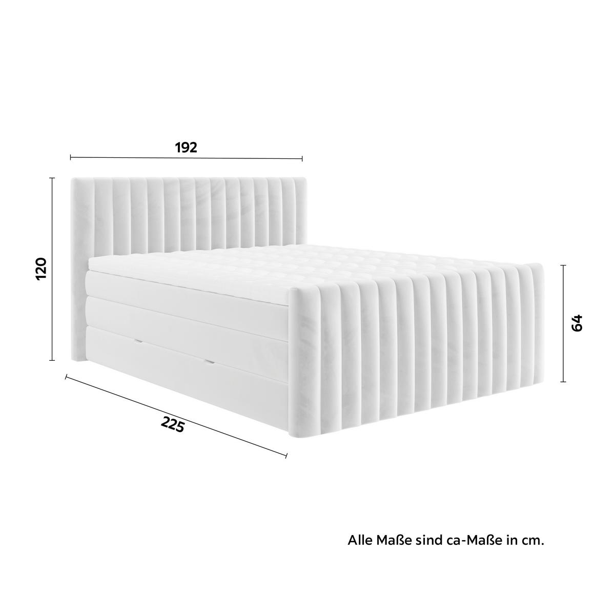 Boxpspringbett Simon in Flieder ca. 180x200cm - Flieder/Schwarz, Konventionell, Holzwerkstoff/Kunststoff (180/200cm) - Premium Living