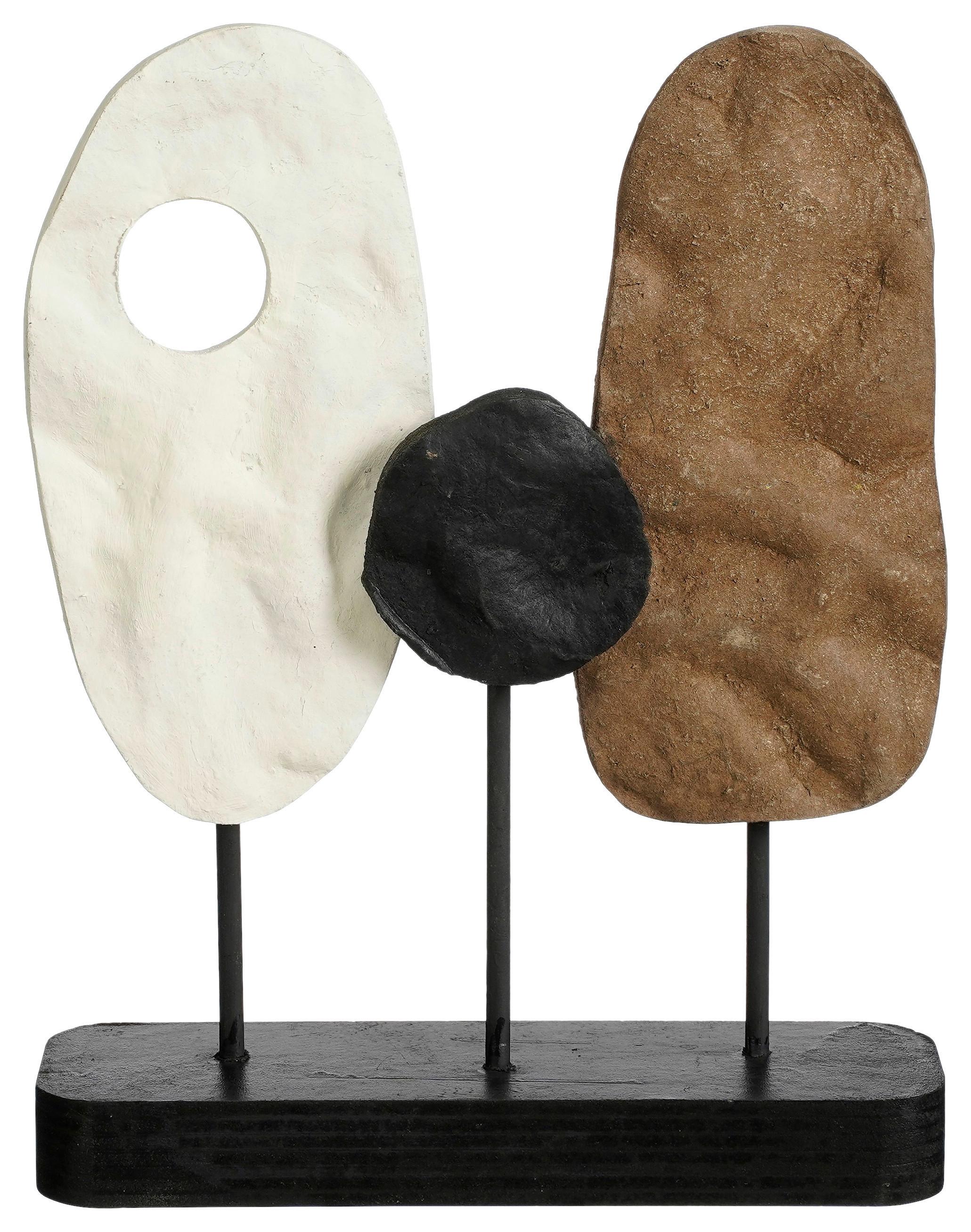 Skulptur Mette Braun/Schwarz/Weiß - Schwarz/Braun, MODERN, Papier (26,5/33/7,5cm) - Modern Living